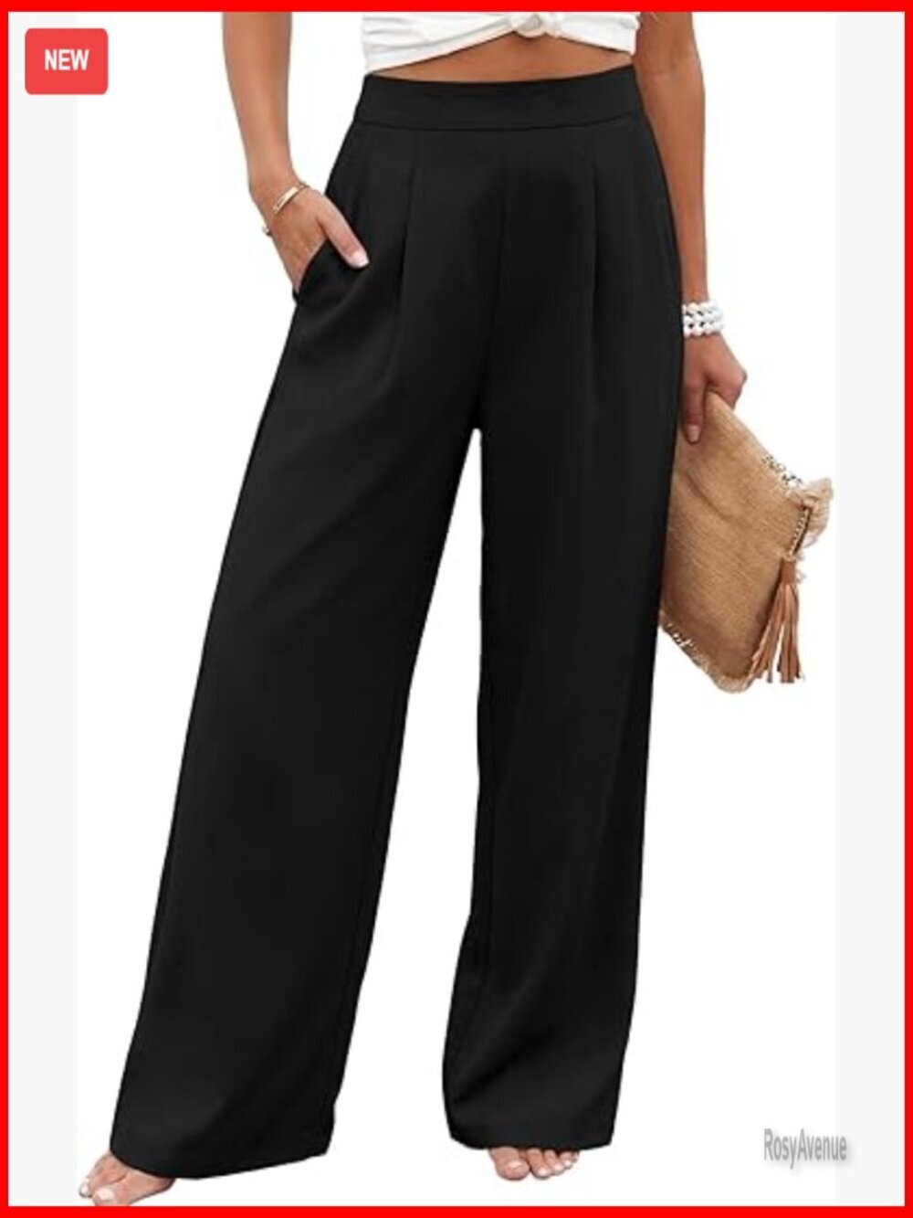Wide Leg Dress Pants High Waisted Pleated Business Casual Palazzo Slacks